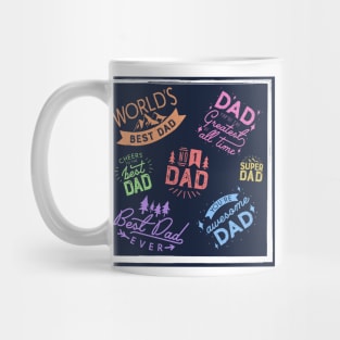 Colorful Fathers Day Text Mug